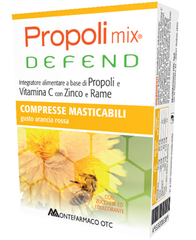 PROPOLI MIX DEFEND 30 COMPRESSE MASTICABILI GUSTO ARANCIA - dottorbianchi.it