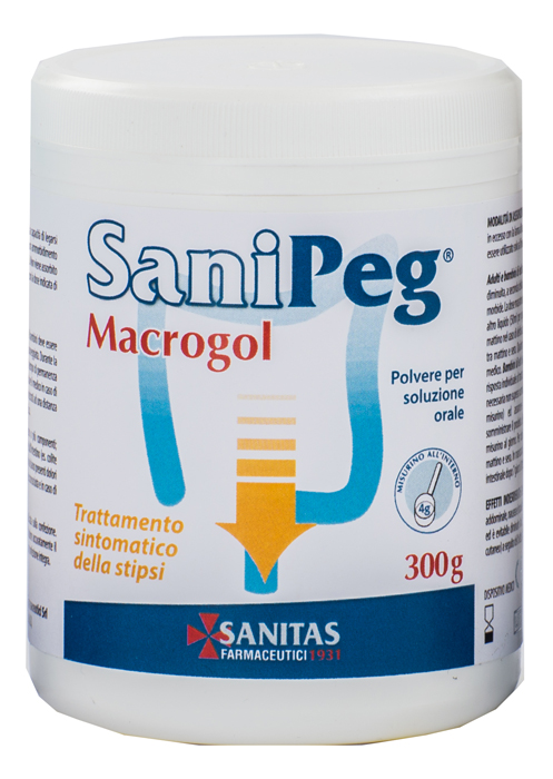 SANIPEG MACROGOL POLVERE PER SOLUZIONE ORALE BARATTOLO 300 G - dottorbianchi.it
