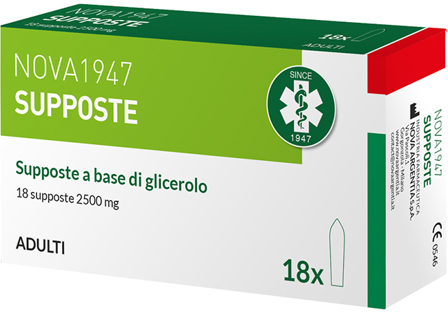 NOVA1947 GLICEROLO 2500MG SUPPOSTE ADULTI 18 PEZZI - dottorbianchi.it