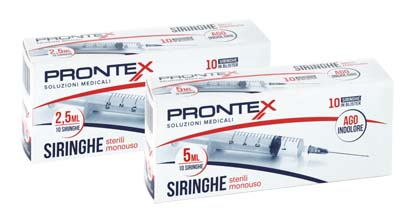 SIRINGA PRONTEX 5 ML AGO IND 10 PEZZI - dottorbianchi.it
