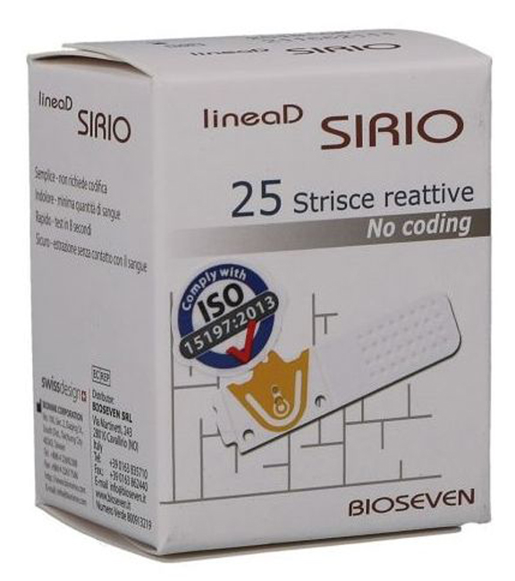 STRISCE MISURAZIONE GLICEMIA LINEA D SIRIO 25 PEZZI - dottorbianchi.it