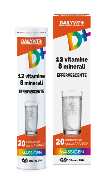 DAILYVIT+ 12 VITAMINE 8 MINERALI EFFERVESCENTE 20 COMPRESSE - dottorbianchi.it