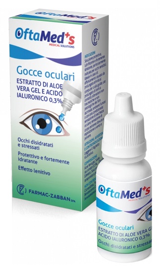 OFTAMED'S GOCCE OCULARI OCCHI DISIDRATATI E STRESSATI ESTRATTO ALOE VERA GEL E ACIDO IALURONICO 0,3% 10 ML - dottorbianchi.it