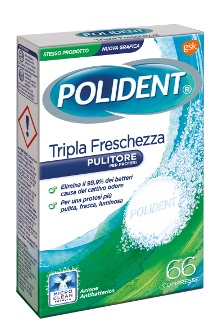 POLIDENT TRIPLA FRESCHEZZA 66 COMPRESSE - dottorbianchi.it