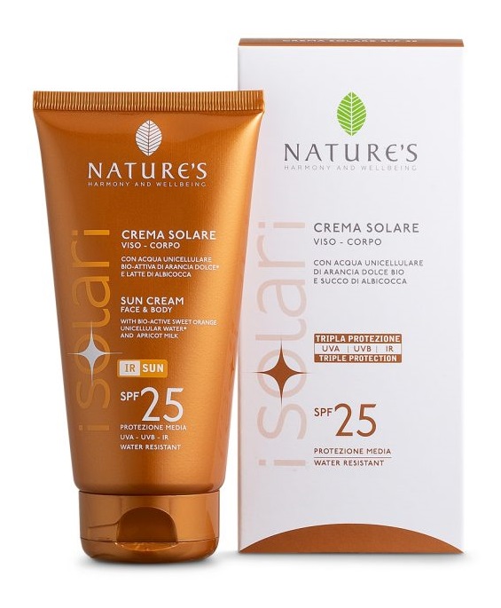 NATURE'S I SOLARI CREMA SOLARE VISO E CORPO SPF 25 IR SUN 150 ML - dottorbianchi.it
