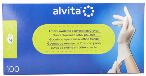 GUANTI DA ISPEZIONE ALVITA IN LATTICE TALCATI M 100 PEZZI - dottorbianchi.it