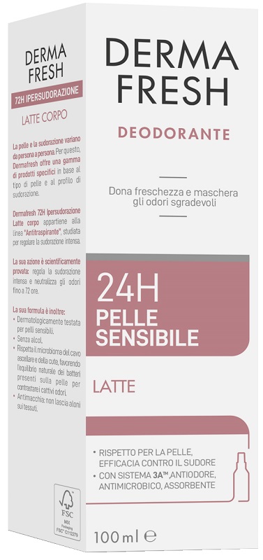 DERMAFRESH 24H PELLE SENSIBILE LATTE 100 ML - dottorbianchi.it