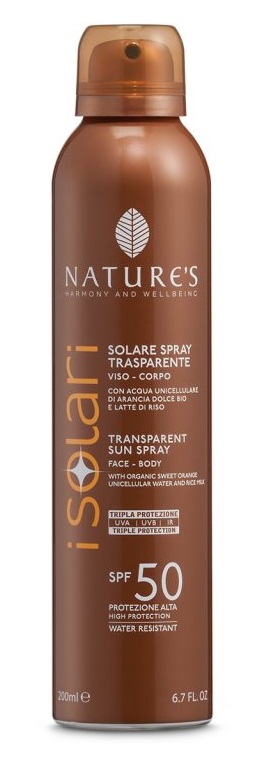NATURE'S I SOLARI SPRAY TRASPARENTE SPF50 200 ML - dottorbianchi.it