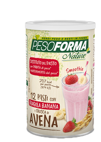 PESOFORMA NATURE SMOOTHIE FRAGOLA BANANA POLVERE 420 G - dottorbianchi.it