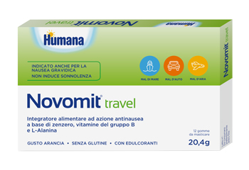 NOVOMIT TRAVEL 12 GOMME DA MASTICARE GUSTO ARANCIA - dottorbianchi.it