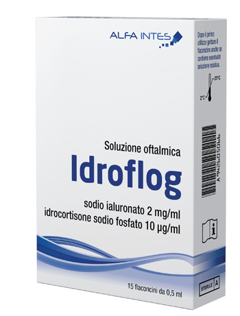 SOLUZIONE OFTALMICA IDROFLOG A BASE DI IALURONATO DI SODIO E IDROCORTISONE SODIO FOSFATO 15 FLACONCINI DA 0,5 ML - dottorbianchi.it