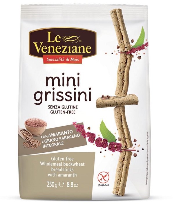 LE VENEZIANE MINIGRISSINI GRANO SARACENO INTEGRALE CON AMARANTO 250 G - dottorbianchi.it