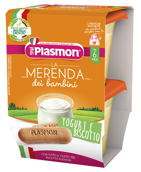 PLASMON LA MERENDA DEI BAMBINI SAPORE DI NATURA YOGURT BISCOTTO ASETTICO 2 X 120 G - dottorbianchi.it