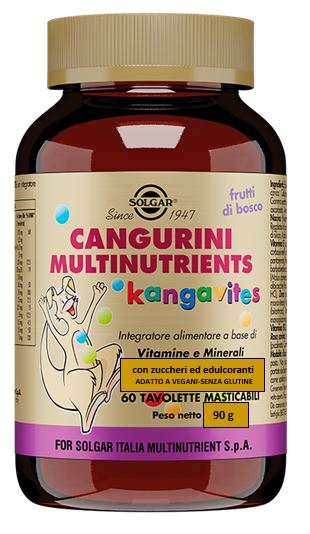 CANGURINI MULTINUTRIENTS FRUTTI BOSCO 60 TAVOLETTE MASTICABILI - dottorbianchi.it