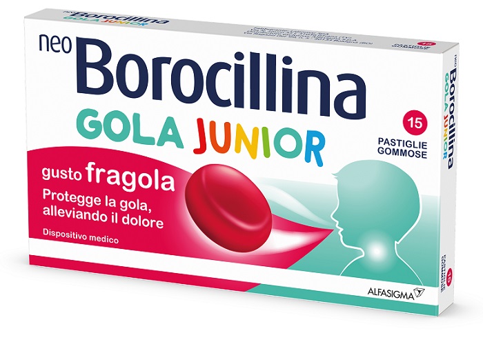 NEOBOROCILLINA GOLA JUNIOR 15 PASTIGLIE GUSTO FRAGOLA - dottorbianchi.it