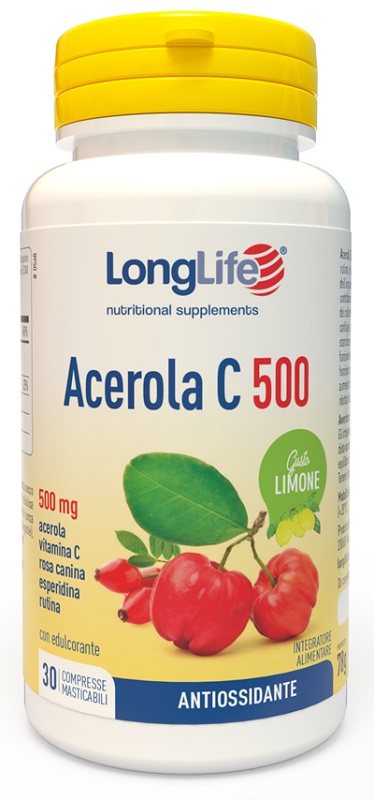 LONGLIFE ACEROLA C500 LIMONE 30 COMPRESSE - dottorbianchi.it