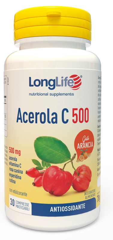 LONGLIFE ACEROLA C500 ARANCIA 30 COMPRESSE - dottorbianchi.it