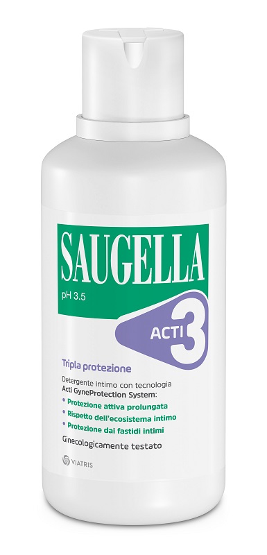 SAUGELLA ACTI3 TRIPLA PROTEZIONE DETERGENTE INTIMO 500 ML - dottorbianchi.it