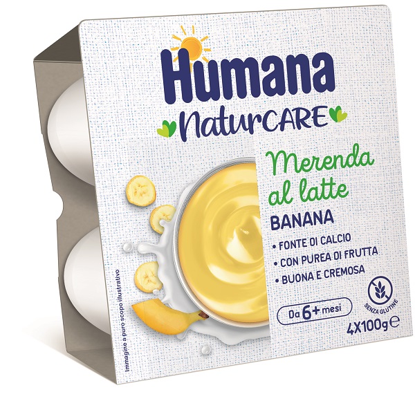 HUMANA MERENDA LATTE BANANA 4 PEZZI DA 100 G - dottorbianchi.it