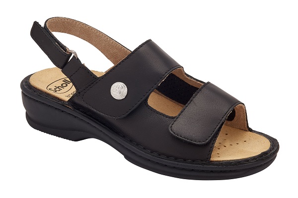 CALZATURA ORTOPEDICA EMILIA ELASTIC SANDAL LEATHER TRIS W BLACK 39 - dottorbianchi.it