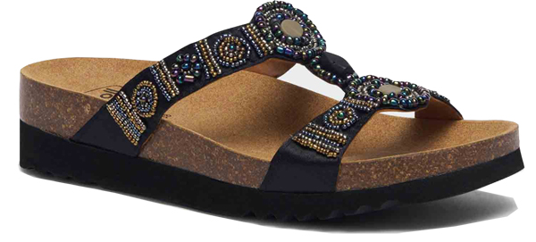 CALZATURA NEW BOGOTA' WEDGE SATIN+BEADS W BLACK/MULTI 36 - dottorbianchi.it