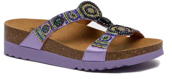 CALZATURA NEW BOGOTA' WEDGE SATIN+BEADS W LILAC 37 - dottorbianchi.it