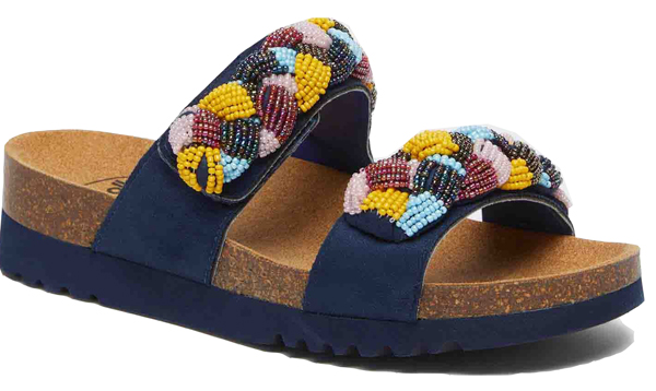 CALZATURA NICE MICROFIBRE+BEADED BRIDE W NAVY BLUE/MULTI 40 - dottorbianchi.it