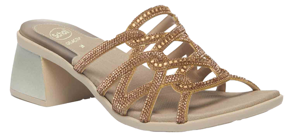 CALZATURA NISIDA MICROFIBRE+STRASS BIS W GOLD 37 - dottorbianchi.it