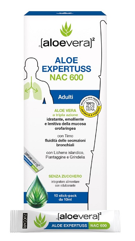 ALOE EXPERTUSS AD NAC 600 10 STICK PACK DA 10 ML - dottorbianchi.it