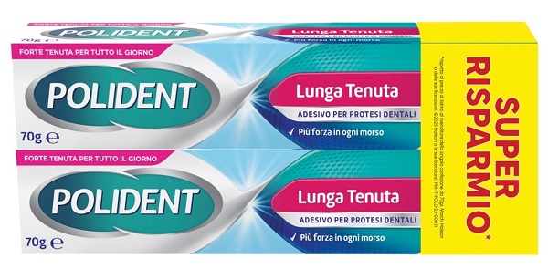 ADESIVO PROTESI DENTALI POLIDENT LUNGA TENUTA 2 TUBETTI X 70 G - dottorbianchi.it