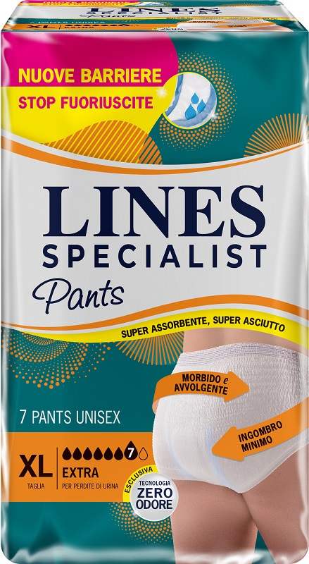 PANNOLONE PER INCONTINENZA LINES SPECIALIST PANTS EXTRA UNISEX XL 7 PEZZI - dottorbianchi.it