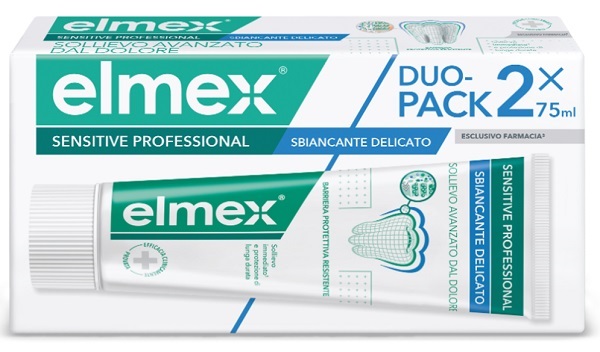 ELMEX SENSITIVE PROFESSIONAL WHITENING DENTIFRICIO DUO PACK 2 TUBI DA 75 ML - dottorbianchi.it