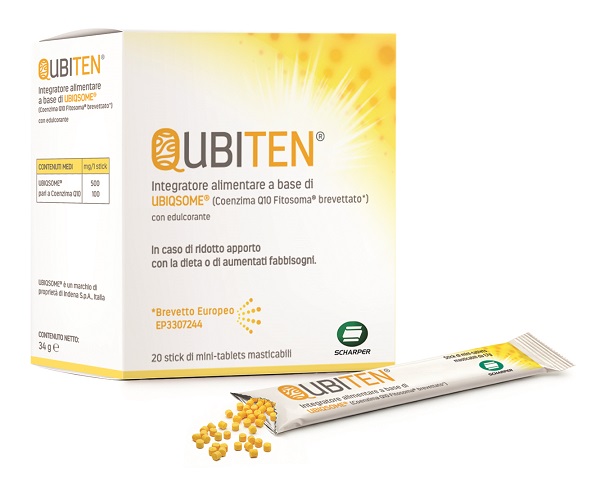 QUBITEN 20 STICK DI MINITABLET MASTICABILI A BASE DI UBIQSOME - dottorbianchi.it