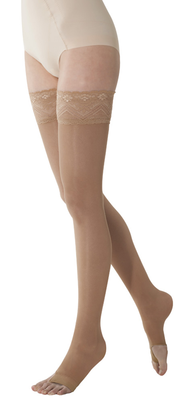 MARILYN 140 PUNTA APERTA CALZA AUTOREGGENTE CAMEL 1-S - dottorbianchi.it