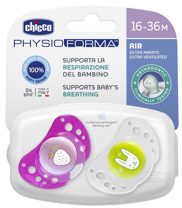 CHICCO SUCCHIETTO AIR GIRL IN SILICONE 16-36 MESI 2 PEZZI - dottorbianchi.it