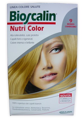 BIOSCALIN NUTRI COLOR 9 BIONDO CHIARISSIMO SINCROB 124 ML - dottorbianchi.it