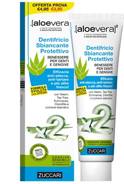 ALOEVERA2 DENTIFRICIO SBIANCANTE PROTETTIVO CON STEVIA 100 ML - dottorbianchi.it
