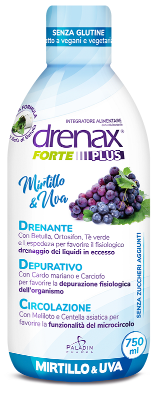 DRENAX FORTE PLUS ORIGINALE CON MIRTILLO E UVA 750 ML - dottorbianchi.it