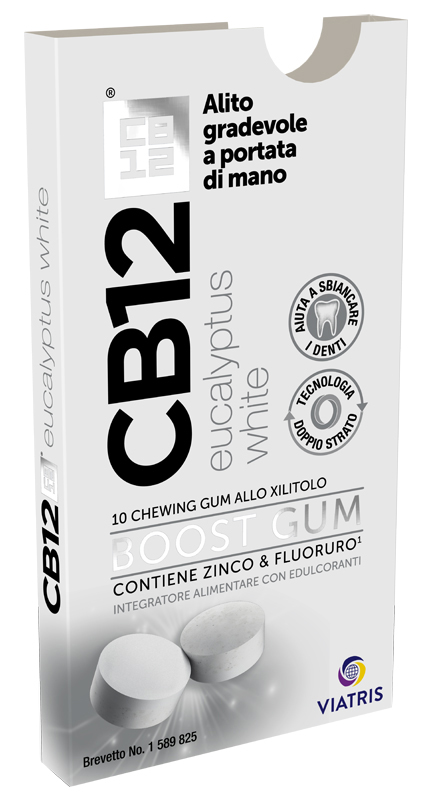 CB12 BOOST EUCALYPTUS WHITE 10 CHEWING GUM - dottorbianchi.it