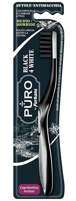 FORHANS SPAZZOLINO BLACK4WHITE SETOLE CARBONE - dottorbianchi.it