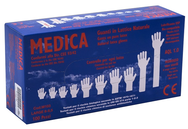 GUANTI LATTICE CON POLVERE LARGE 100 PEZZI - dottorbianchi.it