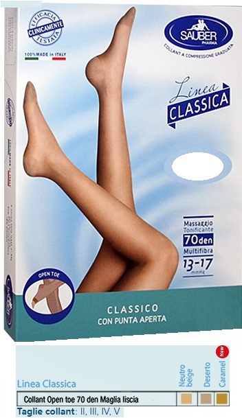 SAUBER COLLANT OPEN TOE MAGLIA LISCIA 70 DEN COLORE NEUTRO BEIGE TAGLIA 3 LINEA CLASSICA - dottorbianchi.it