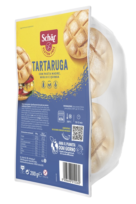 SCHAR TARTARUGA PANE SENZA LATTOSIO 200 G - dottorbianchi.it