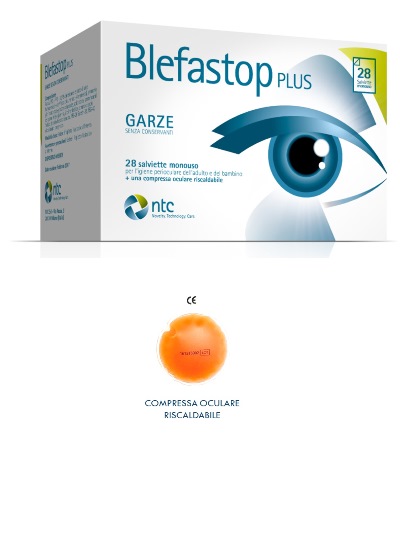 BLEFASTOP PLUS GARZA IN COTONE PIEGATA CON FILO DI BARIO 28 SALVIETTE MONOUSO + 1 COMPRESSA OCULARE RISCALDABILE - dottorbianchi.it