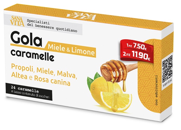 SANAVITA GOLA LIMONE MIELE 24 COMPRESSE - dottorbianchi.it