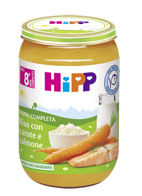 HIPP PAPPA PRONTA RISO CAROTE SALMONE 220 G - dottorbianchi.it