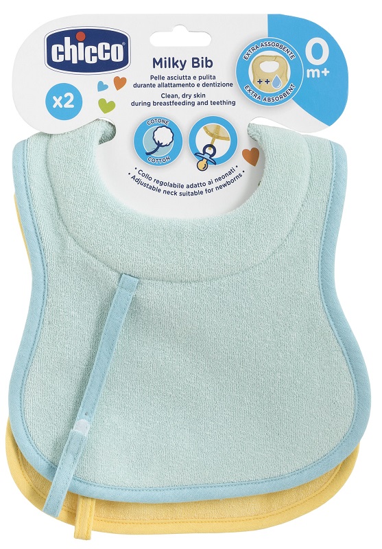 CHICCO BAVAGLINE 0M+ 2PZ AZZURRO - dottorbianchi.it