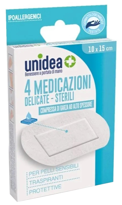 MEDICAZIONE STERILE UNIDEA TESSUTO NON TESSUTO 10 X 25 CM 4 PEZZI - dottorbianchi.it