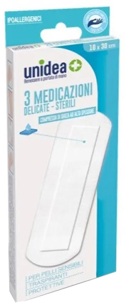 MEDICAZIONE STERILE UNIDEA TESSUTO NON TESSUTO 10 X 30 CM 3 PEZZI - dottorbianchi.it