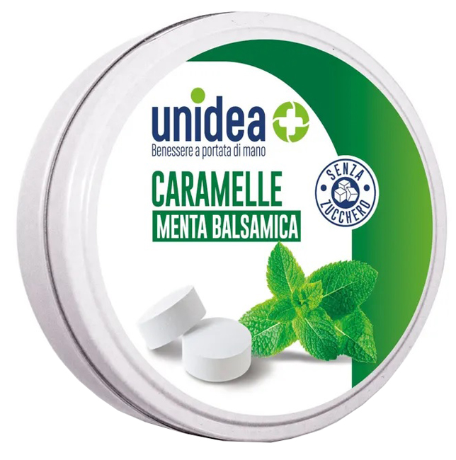 UNIDEA CARAMELLE MENTA BALSAMICA SENZA ZUCCHERO 40 G - dottorbianchi.it